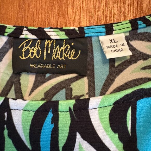 Bob Mackie – L/S Tunic Style Pullover – XL – Blue/Green/White Multi print - Picture 3 of 4